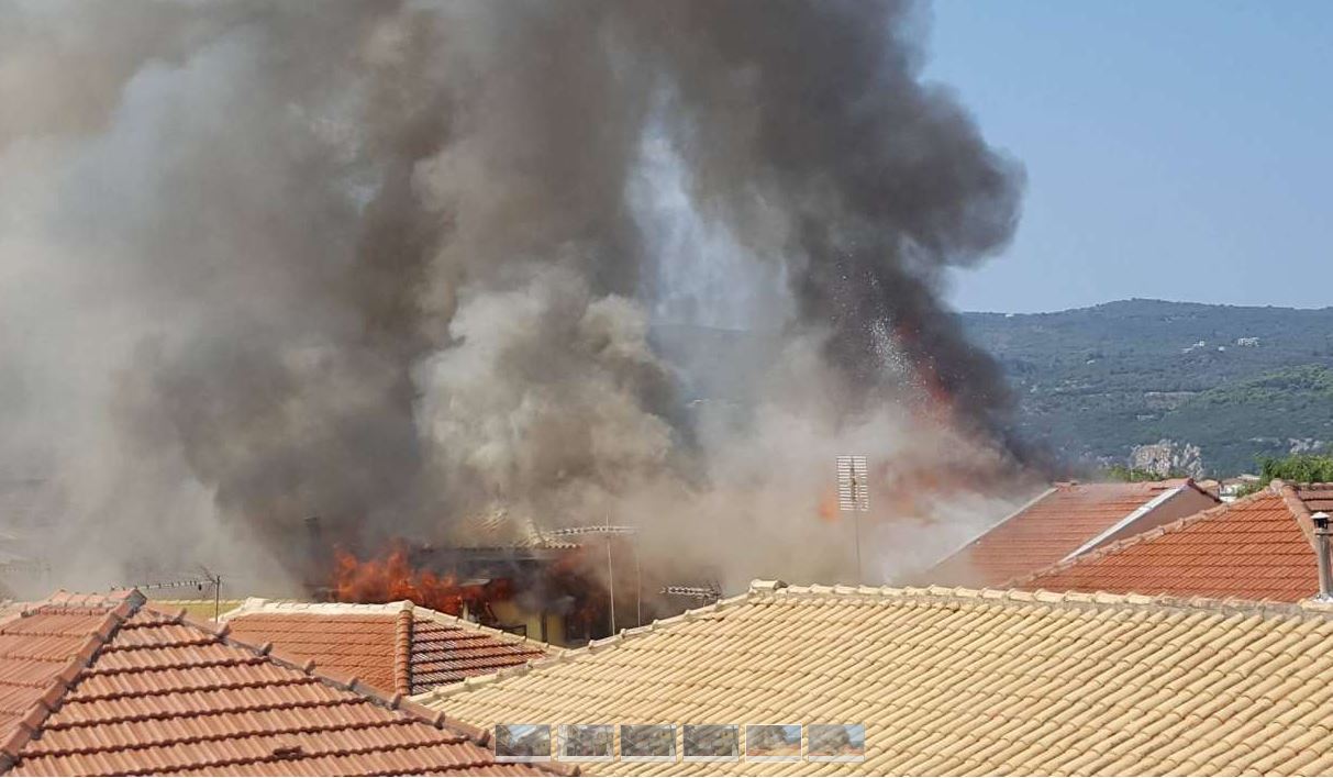 Φωτιά στη Λευκάδα. Καίγονται σπίτια στο κέντρο της πόλης
