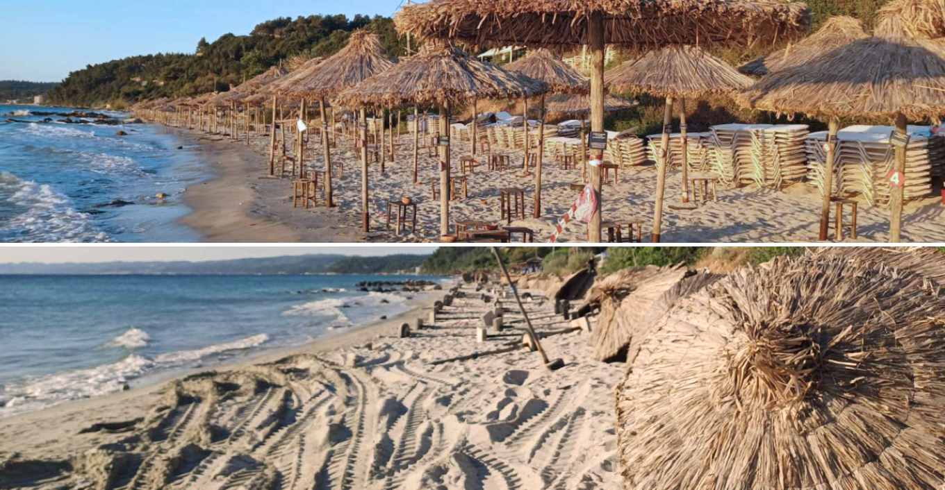 Χαλκιδική: Ιδιοκτήτης επιχείρησης «ξήλωσε» 700 ξαπλώστρες και 300 ομπρέλες – Καταλάμβανε 2.500 τ.μ. δημόσιου χώρου