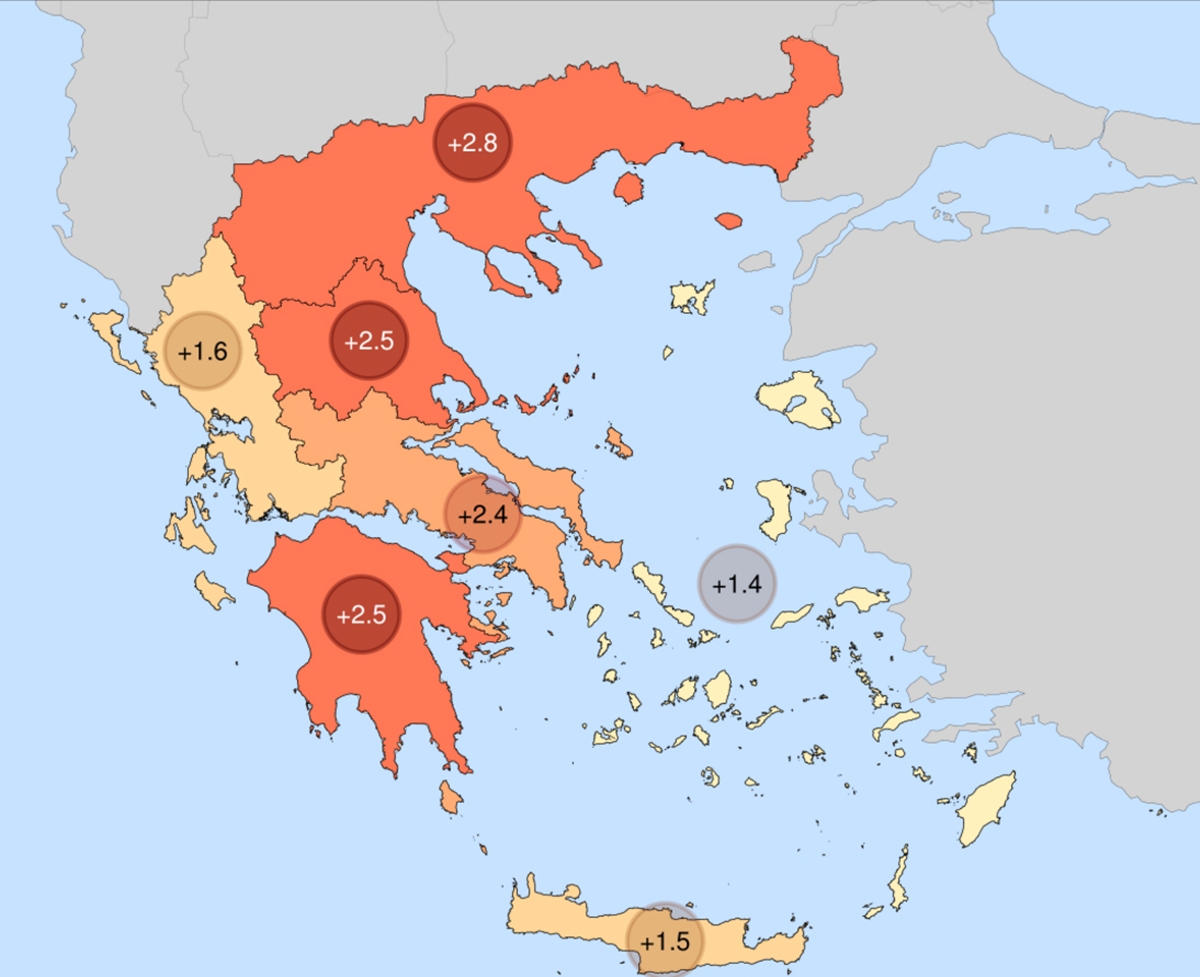 Εθνικό Αστεροσκοπείο Αθηνών: Ο φετινός Ιούλιος ήταν ο δεύτερος θερμότερος για Βόρεια και Στερεά Ελλάδα από το 2010 και μετά